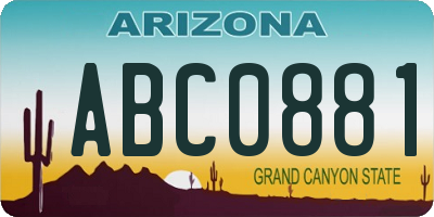 AZ license plate ABC0881