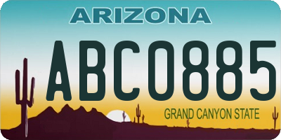AZ license plate ABC0885
