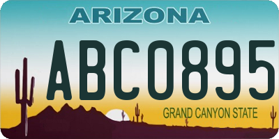 AZ license plate ABC0895