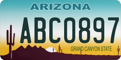 AZ license plate ABC0897
