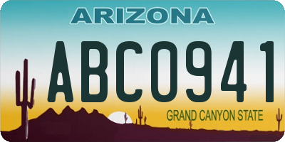 AZ license plate ABC0941