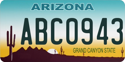 AZ license plate ABC0943