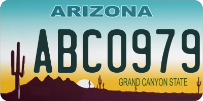 AZ license plate ABC0979