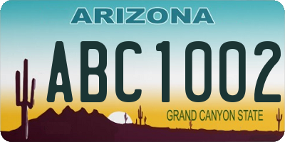 AZ license plate ABC1002