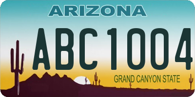 AZ license plate ABC1004