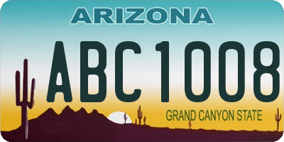 AZ license plate ABC1008
