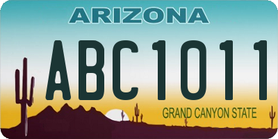 AZ license plate ABC1011