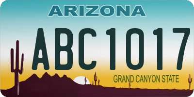 AZ license plate ABC1017