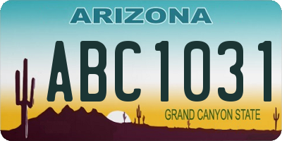 AZ license plate ABC1031