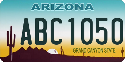 AZ license plate ABC1050