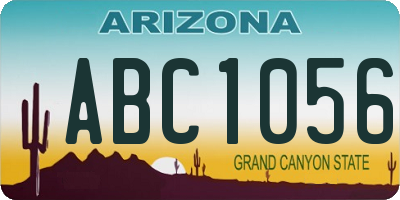 AZ license plate ABC1056