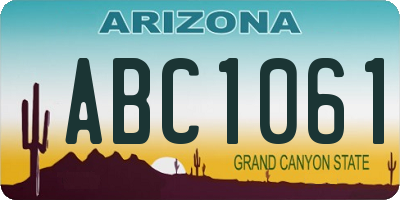 AZ license plate ABC1061