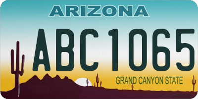 AZ license plate ABC1065