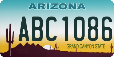 AZ license plate ABC1086