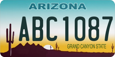 AZ license plate ABC1087
