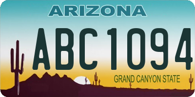 AZ license plate ABC1094