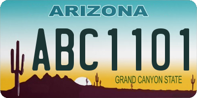 AZ license plate ABC1101