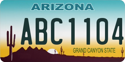 AZ license plate ABC1104