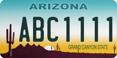 AZ license plate ABC1111
