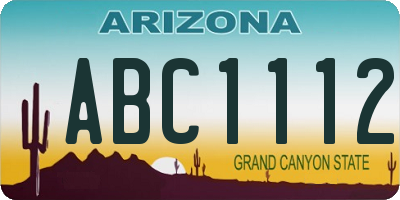AZ license plate ABC1112