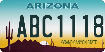 AZ license plate ABC1118