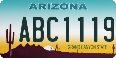 AZ license plate ABC1119