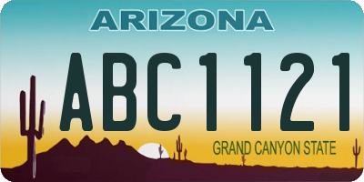 AZ license plate ABC1121