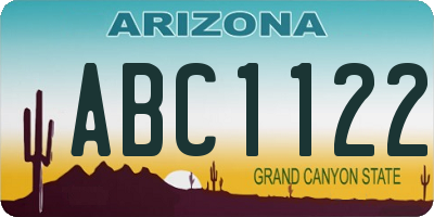 AZ license plate ABC1122