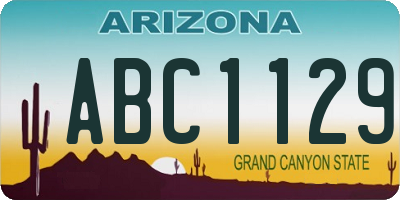 AZ license plate ABC1129