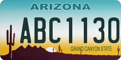AZ license plate ABC1130