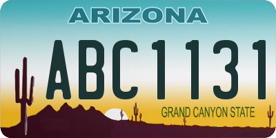 AZ license plate ABC1131