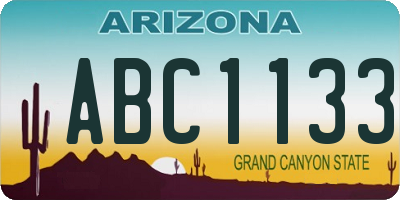 AZ license plate ABC1133