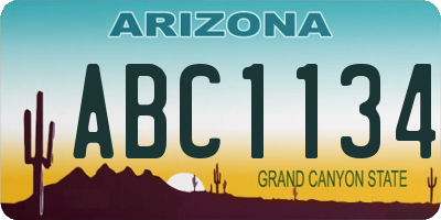 AZ license plate ABC1134