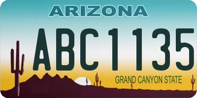 AZ license plate ABC1135
