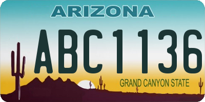 AZ license plate ABC1136