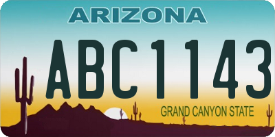 AZ license plate ABC1143