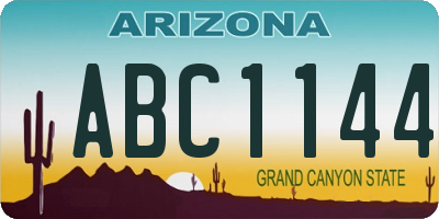 AZ license plate ABC1144