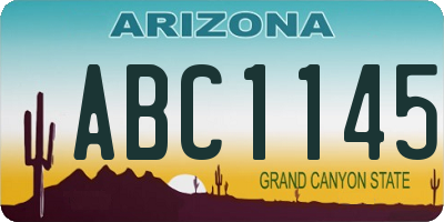 AZ license plate ABC1145