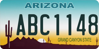 AZ license plate ABC1148