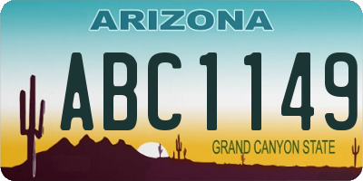 AZ license plate ABC1149