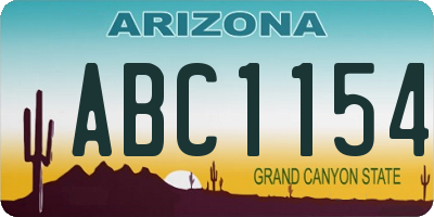 AZ license plate ABC1154