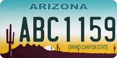 AZ license plate ABC1159