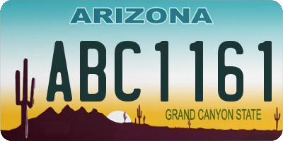 AZ license plate ABC1161