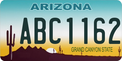 AZ license plate ABC1162