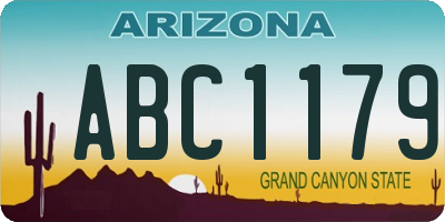AZ license plate ABC1179