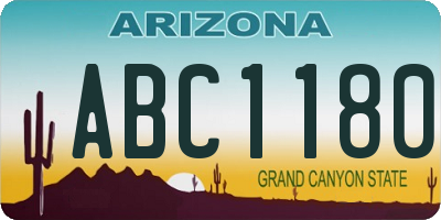 AZ license plate ABC1180