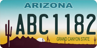 AZ license plate ABC1182