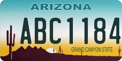 AZ license plate ABC1184
