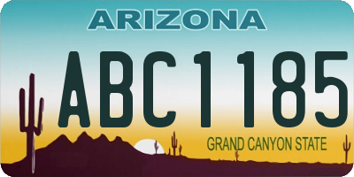 AZ license plate ABC1185