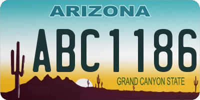 AZ license plate ABC1186